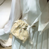 Woven Straw Bucket Bag for Women – Large Capacity Summer Beach Tote / Shoulder Bag