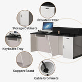 🛋️ 63–71" Reception Desk – Front Counter with Lockable Drawers for Retail, Office & Reception Areas