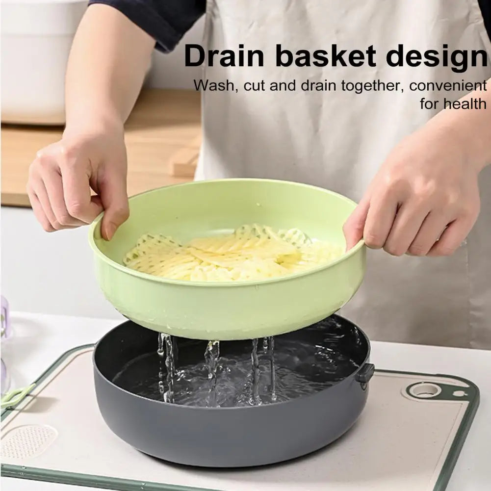 14-in-1 Multifunctional Vegetable Chopper with Stainless Steel Blades & Draining Container