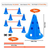 Dog Agility Hurdle Cone Set – 6-Piece Training Kit with 12 Cones, 6 Agility Rods & Carry Bag for Pet Exercise & Obedience