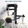 Vertical Swivel Hook Rack with 4 Rotatable Arms – Wall-Mounted Metal Towel & Accessory Organizer