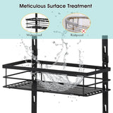 Over-Door Adjustable Rustproof Shower Caddy – Black Wall/door Mounted Organizer with Shelves & Hooks