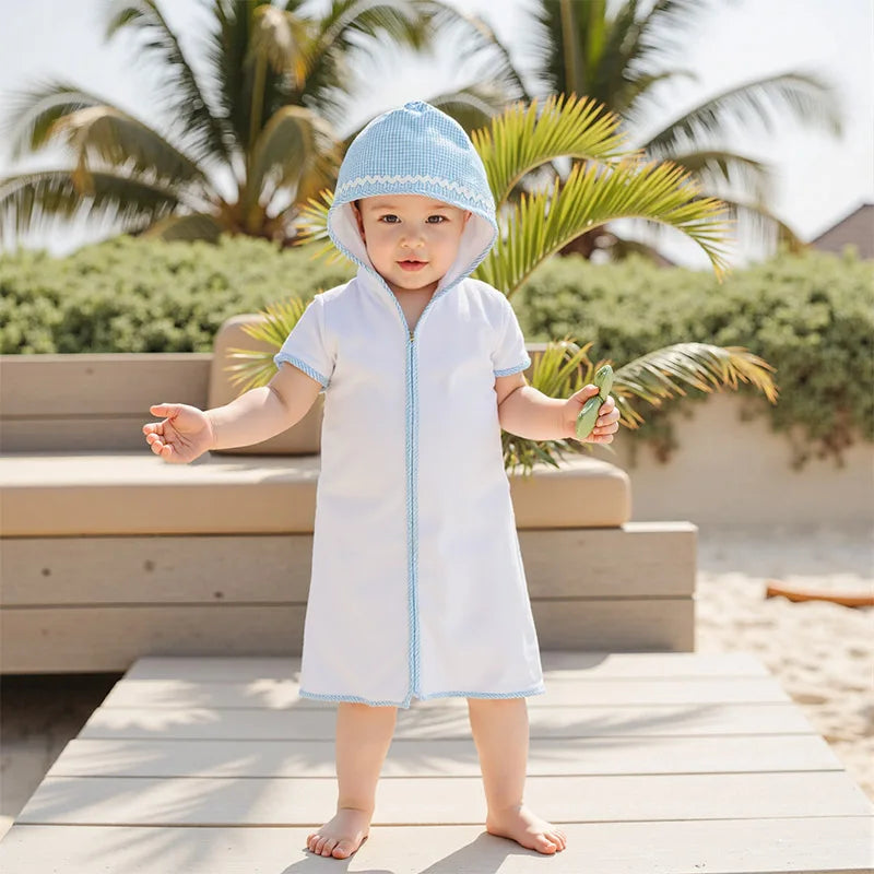 Children’s Hooded Beach Towel – Soft Embroidered Swim Cover-Up for Toddlers, Boys & Girls | Quick-Dry Bathrobe for Pool & Beach