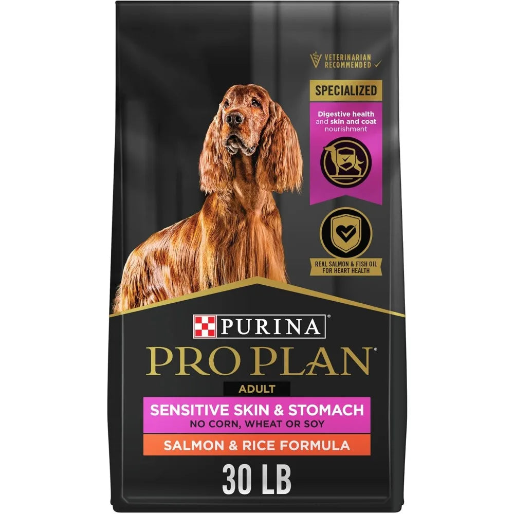 Sensitive Skin & Stomach Dog Food – Dry Adult Salmon & Rice Formula for Digestive Health (30 lb Bag)