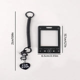 Music Player-Shaped Acrylic ID Card Holder with Glitter Badge Reel – Clear Card Sleeve with Keyring Accessory