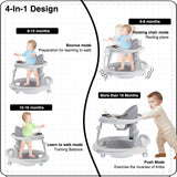 Foldable Adjustable Height Baby Walker with O-Shape Legs & Anti-Rollover Design – 6-18 Months