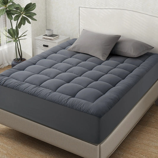 “Cooling Quilted Mattress Pad – Breathable Fitted Mattress Cover & Protector with 8–21 Inch Deep Pocket”