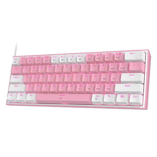 Redragon K617 Fizz 60% RGB Gaming Keyboard – 61 Keys Compact Hot-Swap Mechanical Keyboard with Red Switches