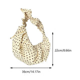 Polka Dot Chic Under-Arm Shoulder Bag for Women – Large Capacity Pleated “Dumpling” Tote for Party & Vacation