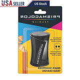Handheld 2-Hole Dual Blade Pencil Sharpener – Translucent Black Body for School & Art Supplies