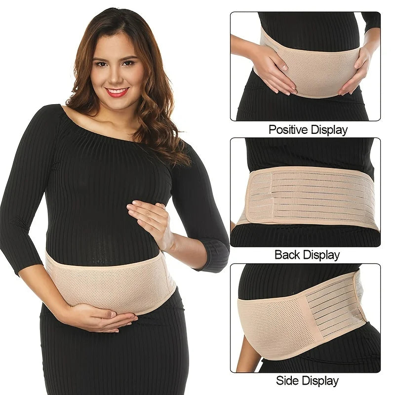 Soft Pregnancy Support Belt – Adjustable Maternity Belly Band for Single or Twin Pregnancy, Pubic Pain Relief & Back Support