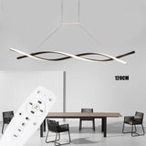 Modern Black Pendant Light – Remote Control Dimmable LED Ceiling Lamp for Dining Room & Kitchen