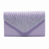 Women’s Satin Rhinestone Clutch – Elegant Evening Shoulder Bag with Thin Chain for Parties, Banquets & Weddings