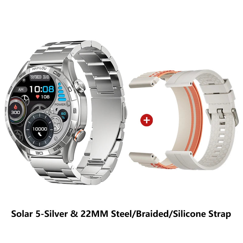 Haylou Solar 5 Smartwatch – 1.58” AMOLED Display, 60Hz Refresh Rate, Voice Calling, 24H Health Monitoring & Sports Fitness Watch for Men