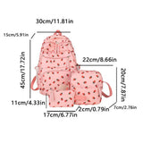 3-Piece Bow Print Backpack Set for Kids – School Backpack with Crossbody Bag & Mini Purse