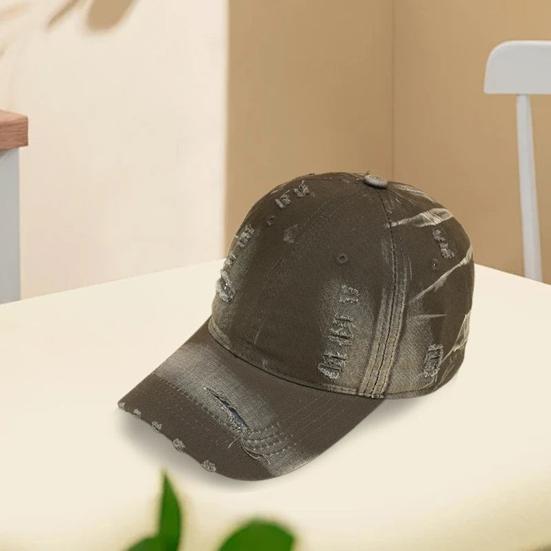 Classic Distressed Denim Baseball Cap – Vintage Adjustable Dad Hat for Outdoor Sports, Travel & Casual Wear