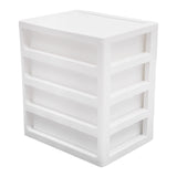 White 4-Tier Desktop Storage Drawer Organizer – 26 × 20 × 29 cm Desk Drawer Box for Office & Home