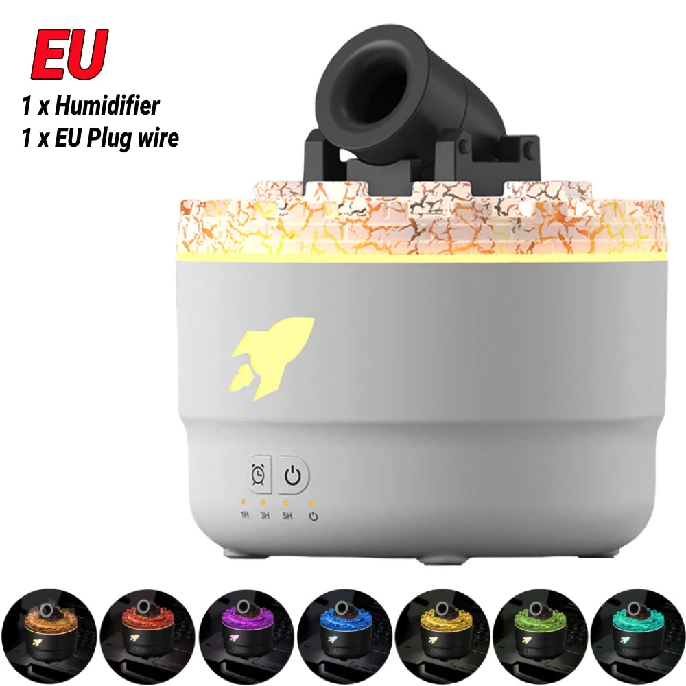 Cannon Blast Aroma Humidifier – Turret-Style Ultrasonic Diffuser with LED & Timer