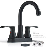 Matte Black 4-Inch Center-Set 3-Hole Bathroom Sink Faucet – 2-Handle Hot & Cold Mixer
