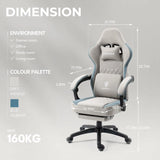 Dowinx Gaming Chair – Breathable Fabric Computer Chair with Pocket Spring Cushion, Gel Pad & Side Storage Bag