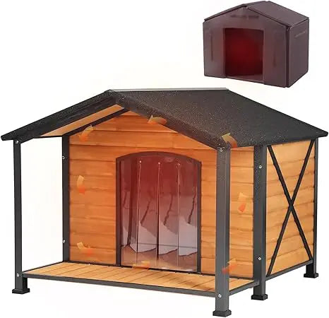 Outdoor Large Insulated Dog House – Waterproof Winter Kennel with Liner for Small, Medium & Large Dogs