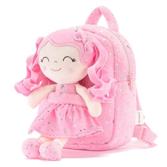 Gloveleya Plush Backpack – Starry Sky Curly Hair Doll Bag for Kids | Soft Toddler Backpack for Baby Girls & Preschool Gifts