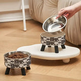 Elevated Stainless Steel Cat Bowl – Neck-Protection Design with Anti-Slip Base