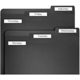 Black File Folders – 12-Pack Letter Size Plastic 3-Tab File Folders for Home, Office & School 🗂️