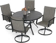 “5-Piece Outdoor Dining Set – 48-Inch Round Table with 4 Swivel Textilene Chairs, All-Weather Patio Furniture (Blue)”