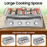“4-Burner Propane Gas BBQ Grill – Stainless Steel Portable Smokeless Barbecue for Outdoor Patio & Garden”