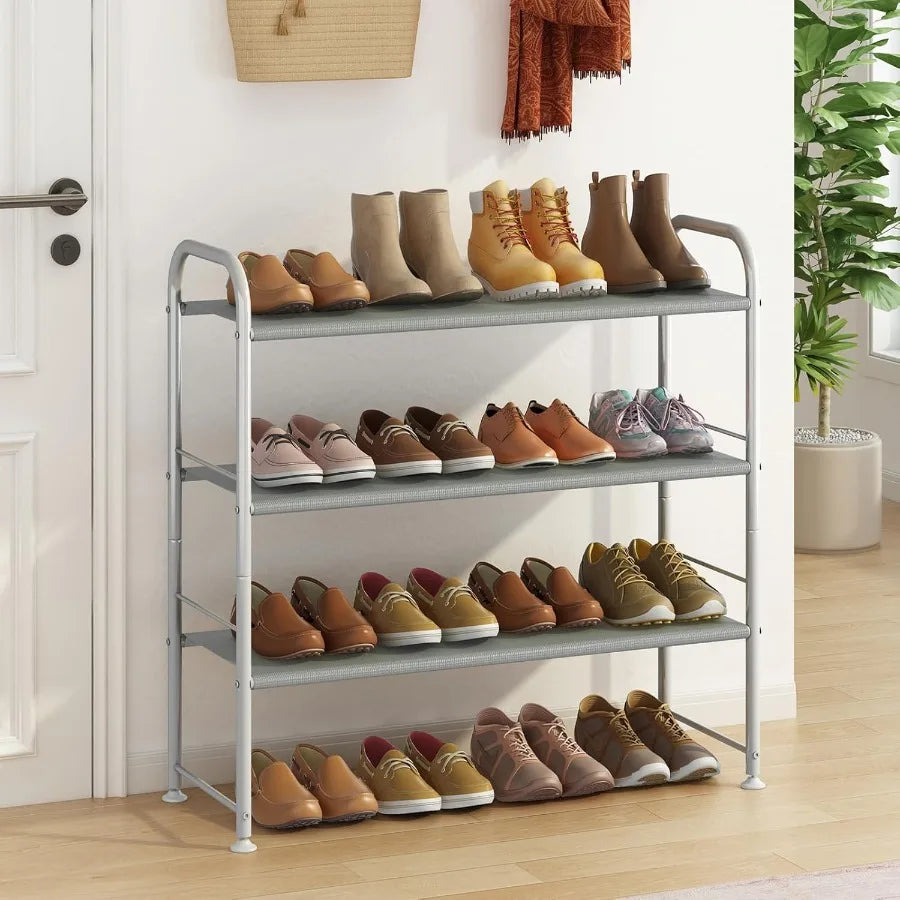 3-Tier Shoe Rack – Storage Organizer for Closet & Entryway (Grey)