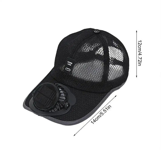 Solar Fan Hat – Breathable Mesh Sun-Protection Cap with Built-in Solar Charging Fan for Men & Women ☀️🧢