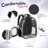 “Pet Backpack Carrier with Transparent Bubble Window – Breathable Travel Bag for Small & Medium Cats and Dogs”