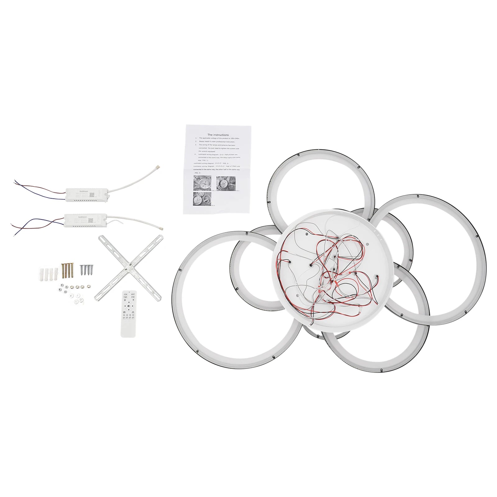 Modern 8-Head LED Ceiling Chandelier – Dimmable Pendant Light with Remote, Iron Base & Acrylic for Living Room 💡🏠