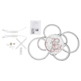 Modern 8-Head LED Ceiling Chandelier – Dimmable Pendant Light with Remote, Iron Base & Acrylic for Living Room 💡🏠