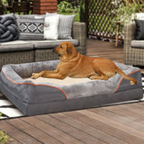 Jumbo Orthopedic Dog Bed – Large Memory Foam Pet Sofa Couch with Waterproof Removable Cover & Bolster Support