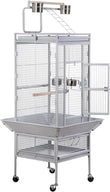 PlayTop XL Wrought-Iron Bird Cage with Rolling Stand — For Parakeets, Cockatiels, Quakers & Conures