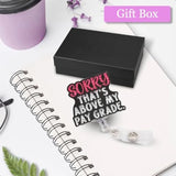 ✨ Funny “Sorry That’s Above My Pay Grade” Badge Reel – Silver Glitter Retractable ID Holder with Alligator Clip