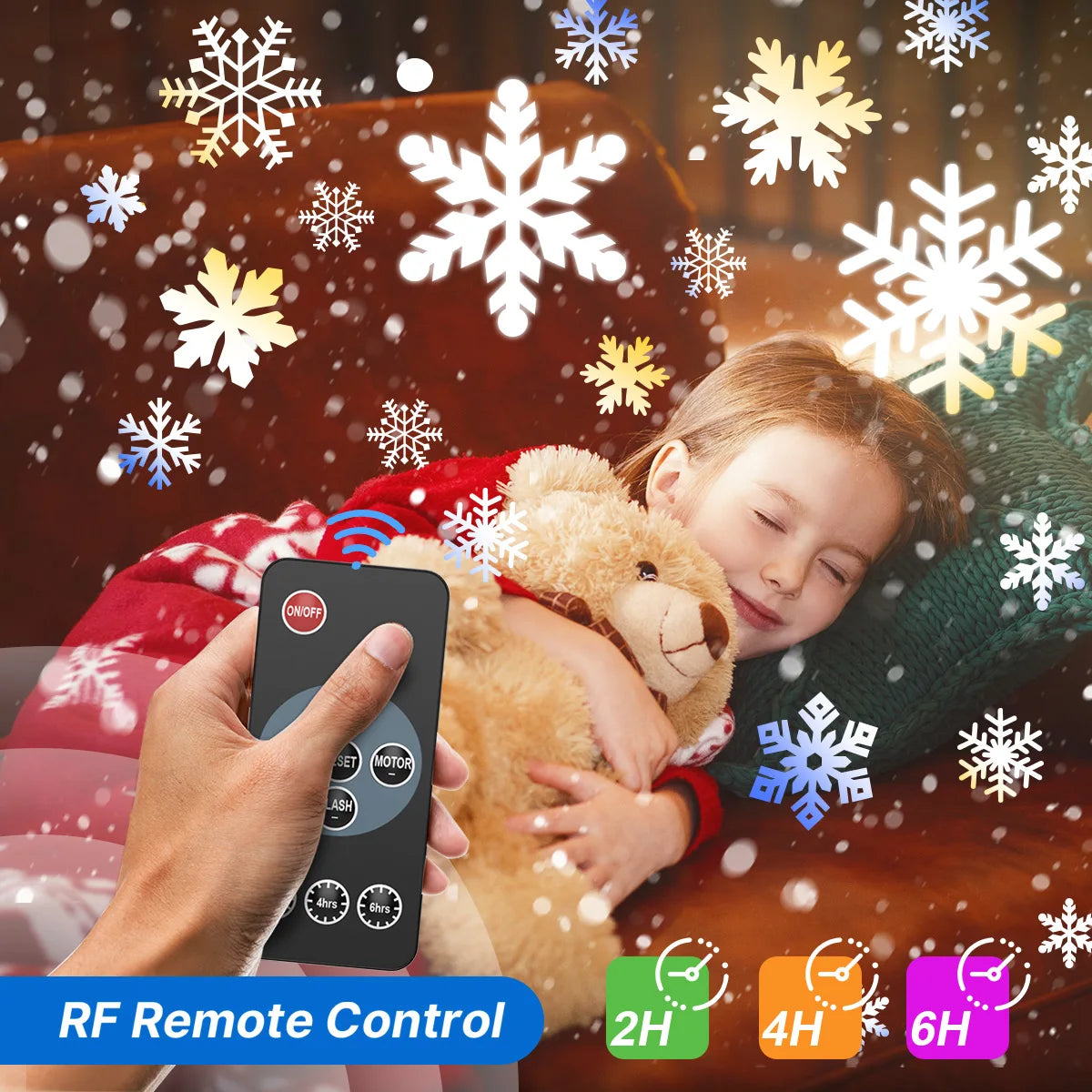 Double Head Snowfall Christmas Projector Lights – Waterproof Outdoor 2-in-1 Rotating Lamp with Remote & Timer