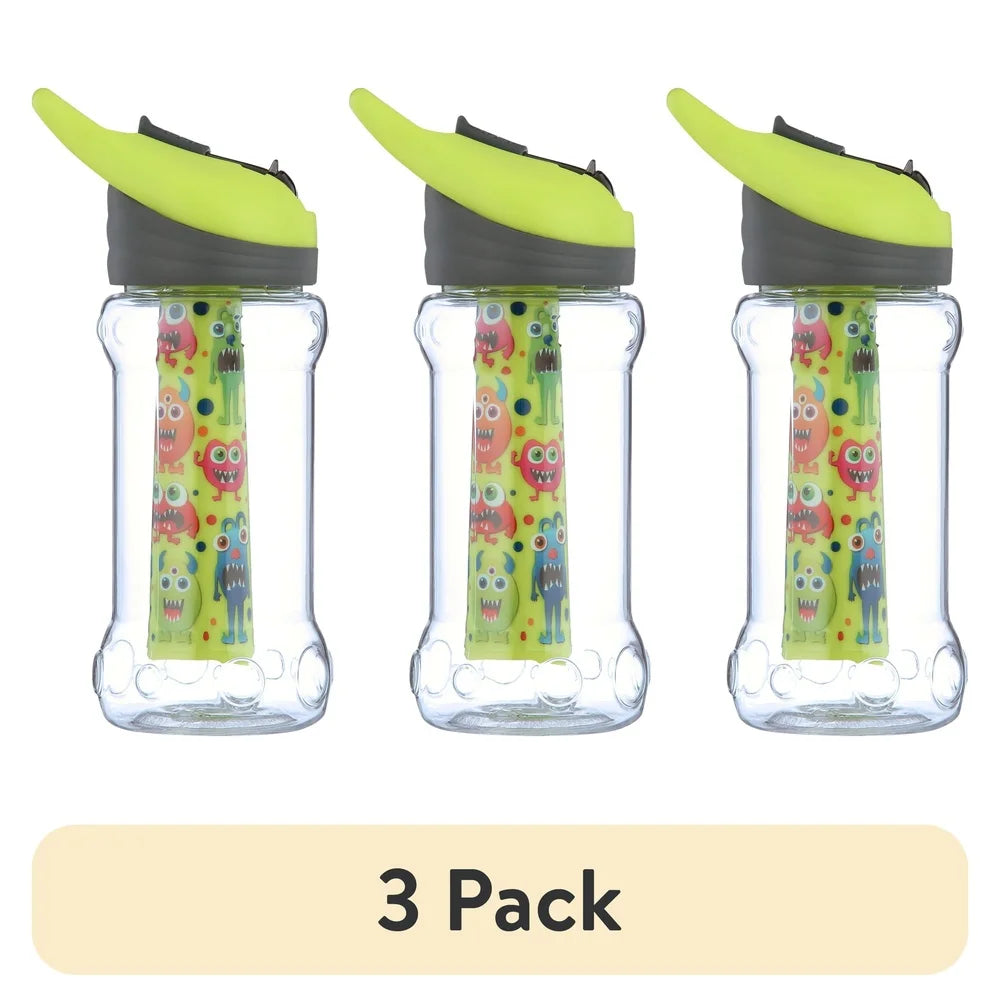 3-Pack Paloma 500 ml Kids Hydration Bottle – Freezer Stick, Flip-Up Sipper Cap, BPA-Free, Dishwasher-Safe