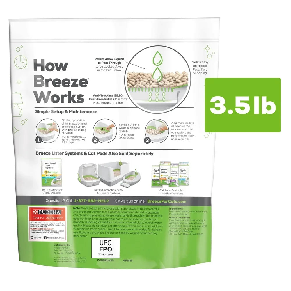 Non-Clumping Cat Litter Pellets – Low Dust, 99.9% Dust-Free Formula with Odor Control, 3.5lb Bag for Multi-Cat Homes