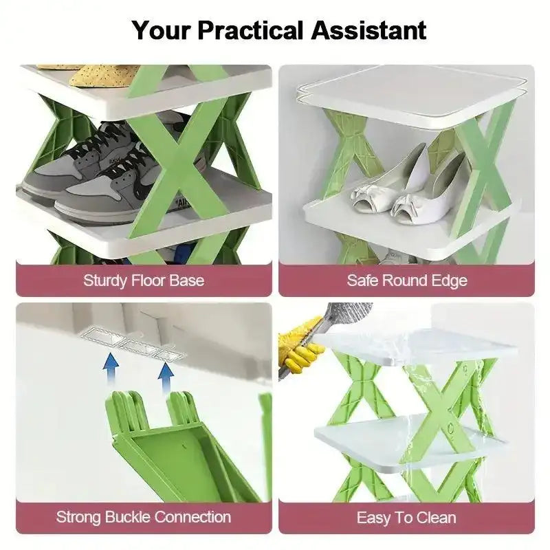 Shoe Organizer Rack – Multi-Layer, Detachable, Space-Saving Shelf for Home Use - PulinGO