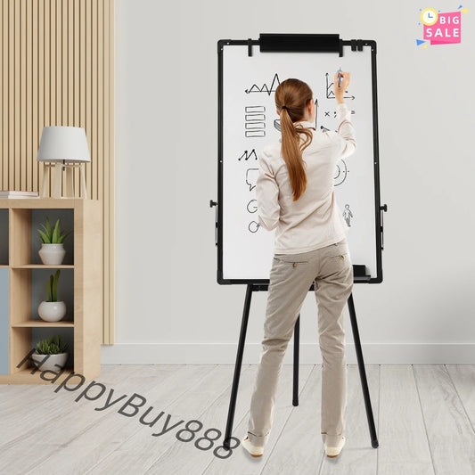 Adjustable Flip-Chart Whiteboard Tripod – 91 × 61 cm Magnetic Dry-Erase Easel for Office, School & Home