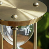DecMode 6″ x 9″ Brass Metal Hourglass Sand Timer – Luxury White Sand Glass & Antique Finish Décor Piece