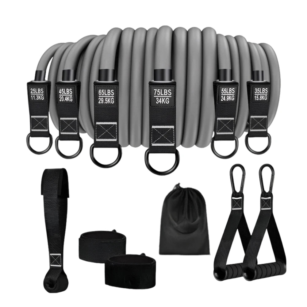 Heavy-Duty Resistance Bands Set with Handles – Multi-Function Workout Bands for Home Gym