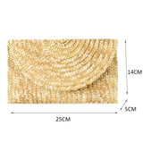 Wheat Straw Woven Clutch — Bohemian Summer Beach Envelope Bag for Women