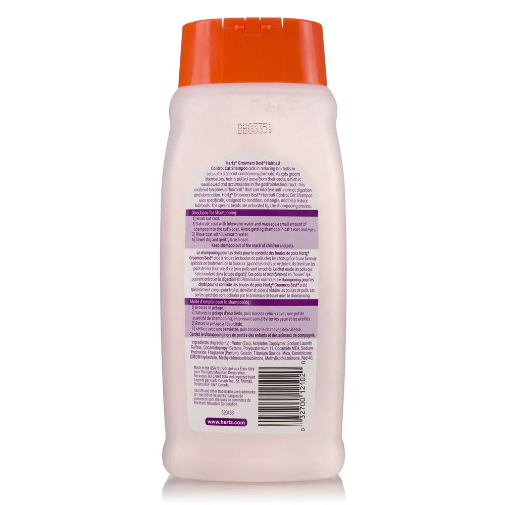 Groomer’s Best Cat Shampoo – 2-Pack 15oz Hairball Control, Fresh Scent Conditioner Formula for Silky & Shiny Cat Coats