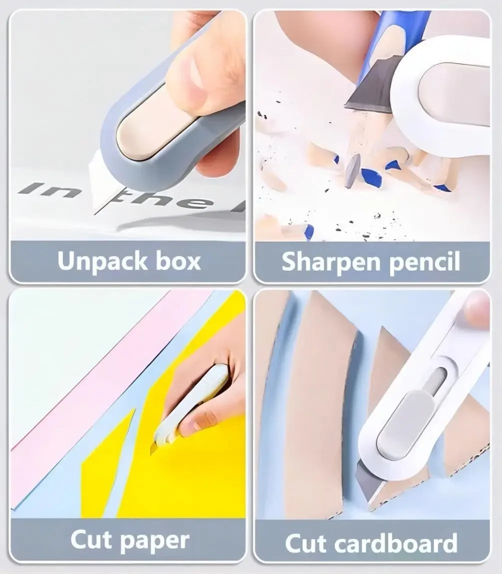 Portable Box Cutter Set (6 Boxes) – Retractable Mini Utility Knife for Office, Home & Crafts