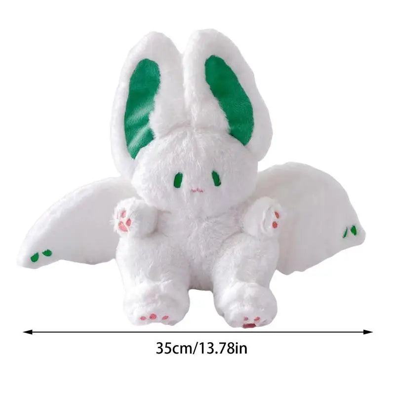 Bunny Plush Toy – 35cm Adorable Stuffed Rabbit Plushie with Bat Wings Design, Realistic Furry Hugging Pillow & Cute Home Decor