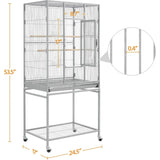 Metal Large Bird Cage with Stand – Spacious Parrot & Parakeet Habitat for Cockatiels, Lovebirds, Budgies, Finches & Canaries